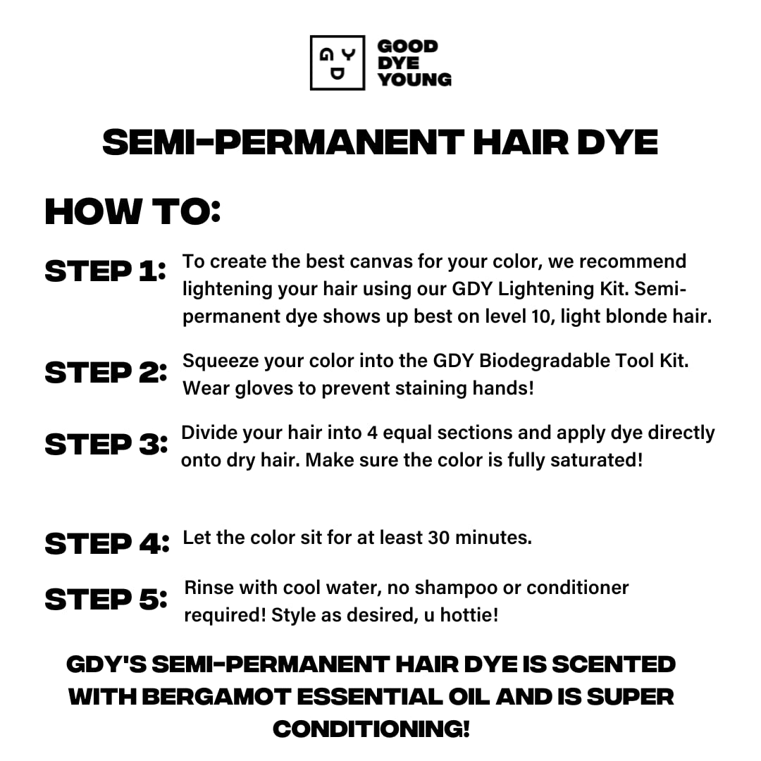 Good Dye Young Streaks and Strands Semi Permanent Hair Dye (Riot Orange) - UV Protective Temporary Hair Color Lasts 15-24+ Washes - Conditioning
