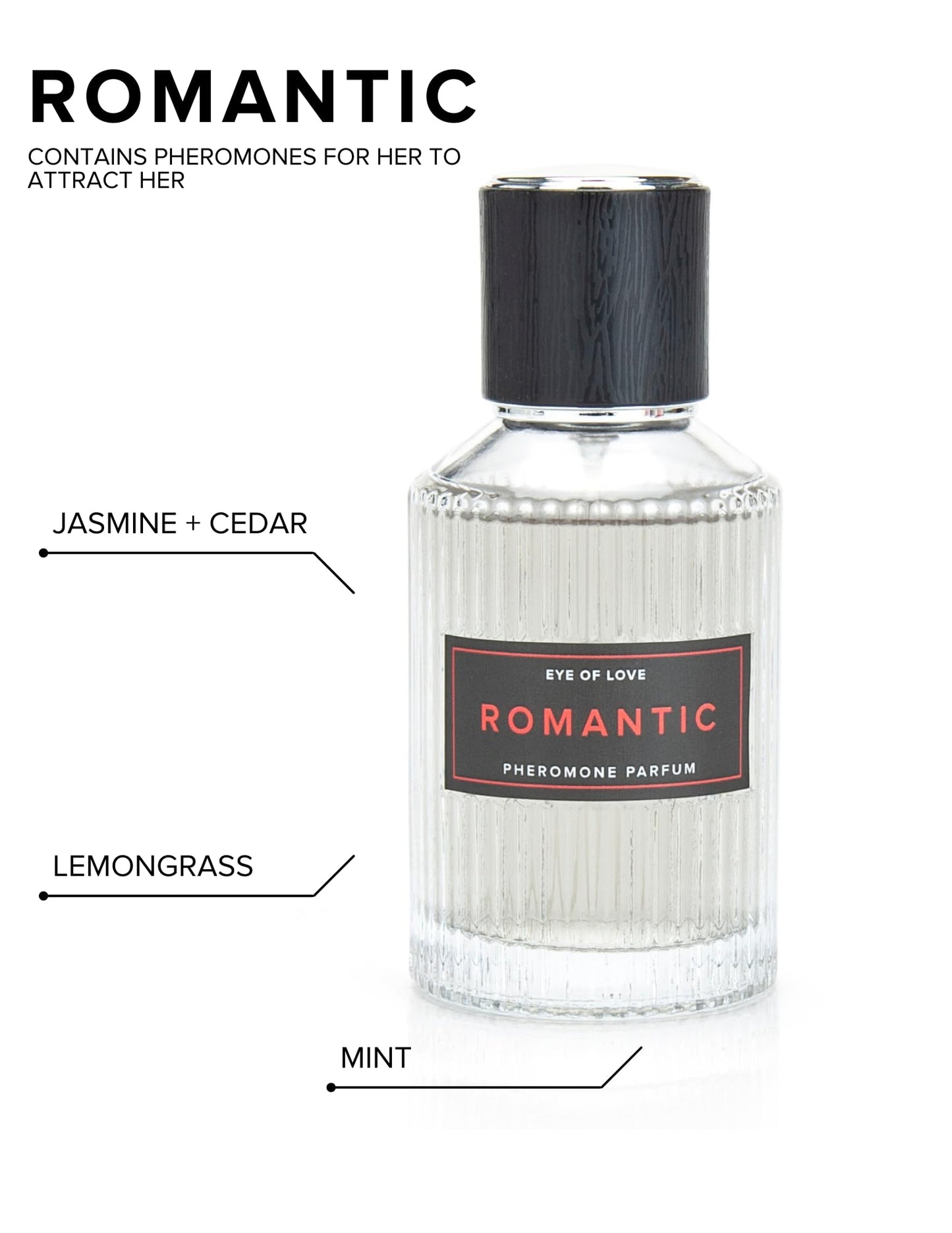 Eye of Love Romantic Pheromone Cologne for Men - Sandalwood Mint Perfume with Lemongrass & Vanilla - Long Lasting Plant-Based Fragrances for Date