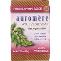 Auromere, Ayurvedic Soap, with Organic Neem, Himalayan Rose, 2.75 oz (78 g) - 3PC