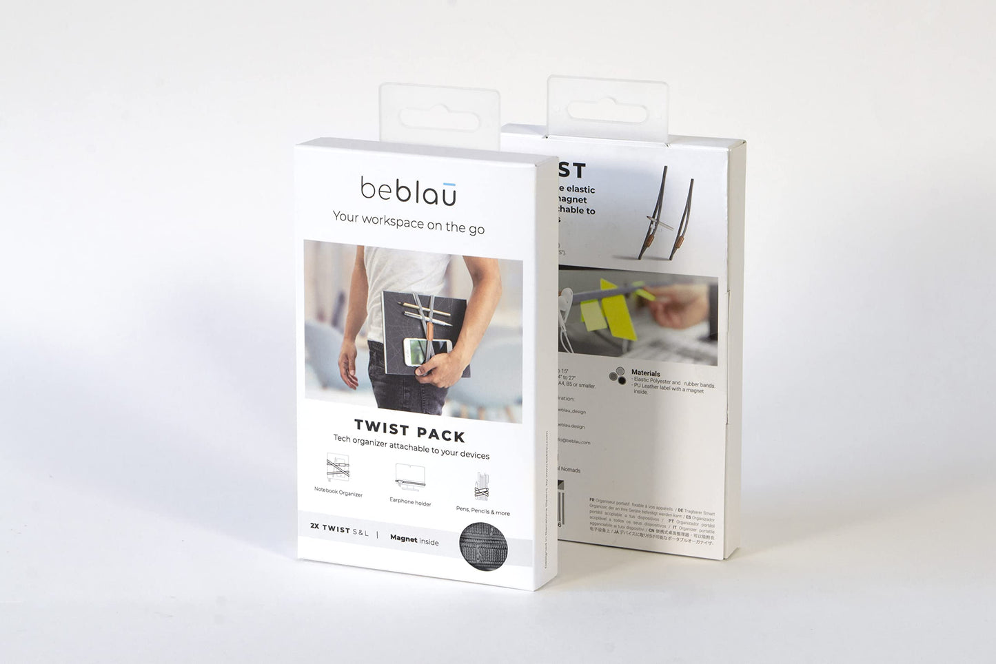 Beblau TWIST PACK (S & L included) ELASTIC PORTABLE ORGANIZER attachable to your laptop, notebook, PC screen.. Anything! Office & Home | Laptop accessory | Backpack | Great GIFT