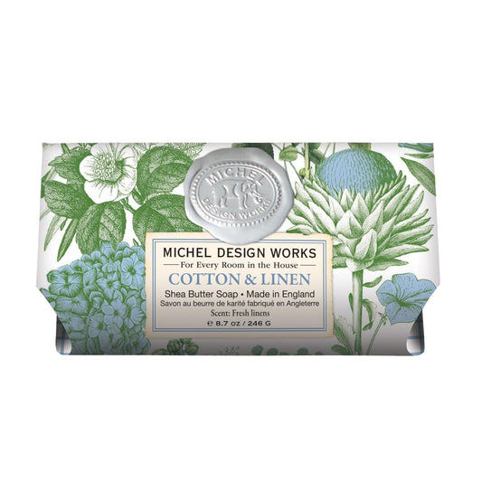Michel Design Works Cotton & Linen Large Bath Soap Bar, 8.7 oz Beauty & Personal Care Michel Design Works