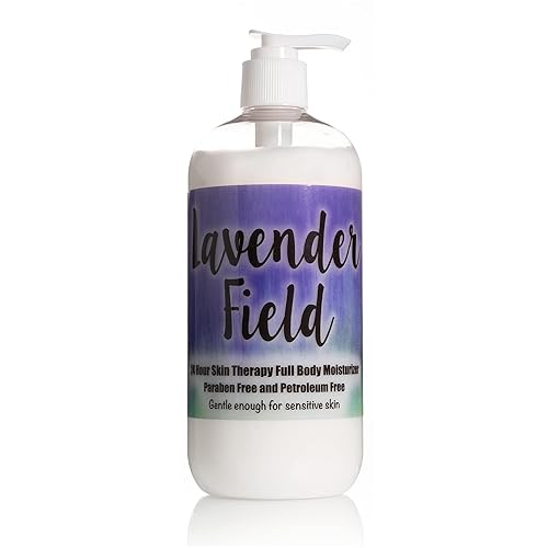 The Lotion Company 24 Hour Skin Therapy Lotion, Full Body Moisturizer, Paraben Free, Made in USA, Lavender Fields Relaxing Fragrance, w/ Aloe Vera, 16