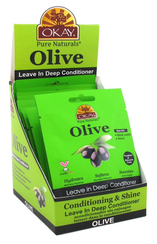 Okay Leave-In Deep Conditioning Packettes Olive Oil (12 Pieces)