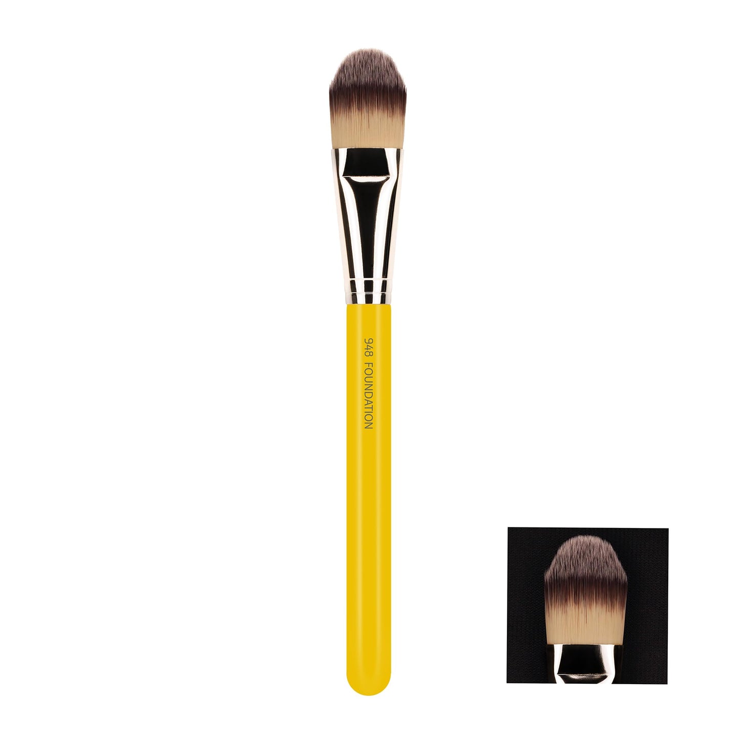 Bdellium Tools Professional Makeup Brush - Studio Series 948 Foundation - With Soft Synthetic Fibers, For Foundation & Concealing (Yellow, 1pc)