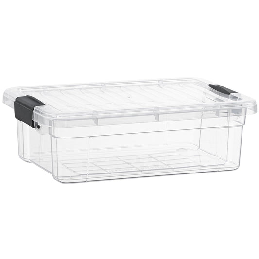 Superio Clear Plastic Storage Bins with Lid, 4.5 Quart Box, Organizing Containers, Stackable Plastic Tote for Home, Garage, Dorm, School, and Office