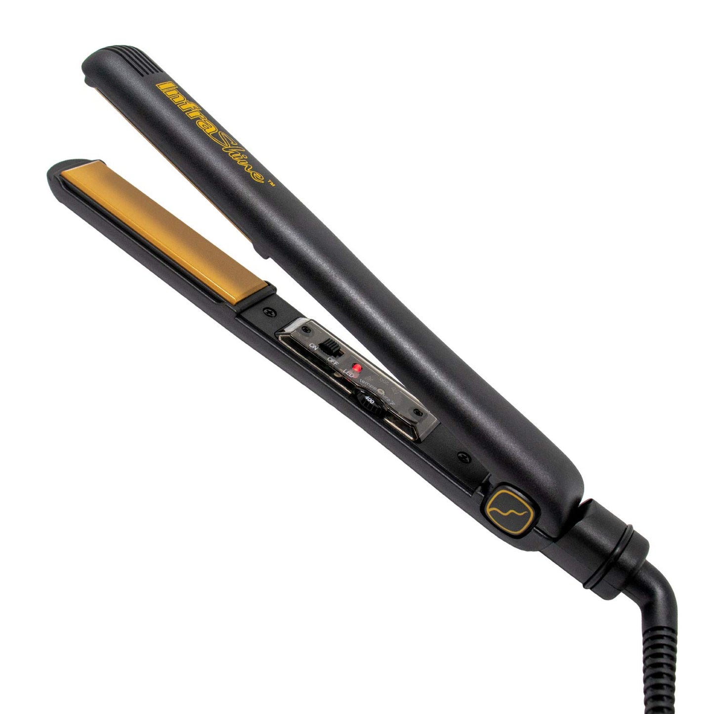 Infrashine Original Medium Flat Iron, 1 inch, Black - Ceramic Floating Plates for Smooth, Shiny, Frizz-Free Hair - 1 Year Warranty, Made in Korea