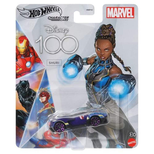 Hot Wheels Disney 100 Character Cars Shuri, 1:64 Scale Collectible Toy Car from Marvel