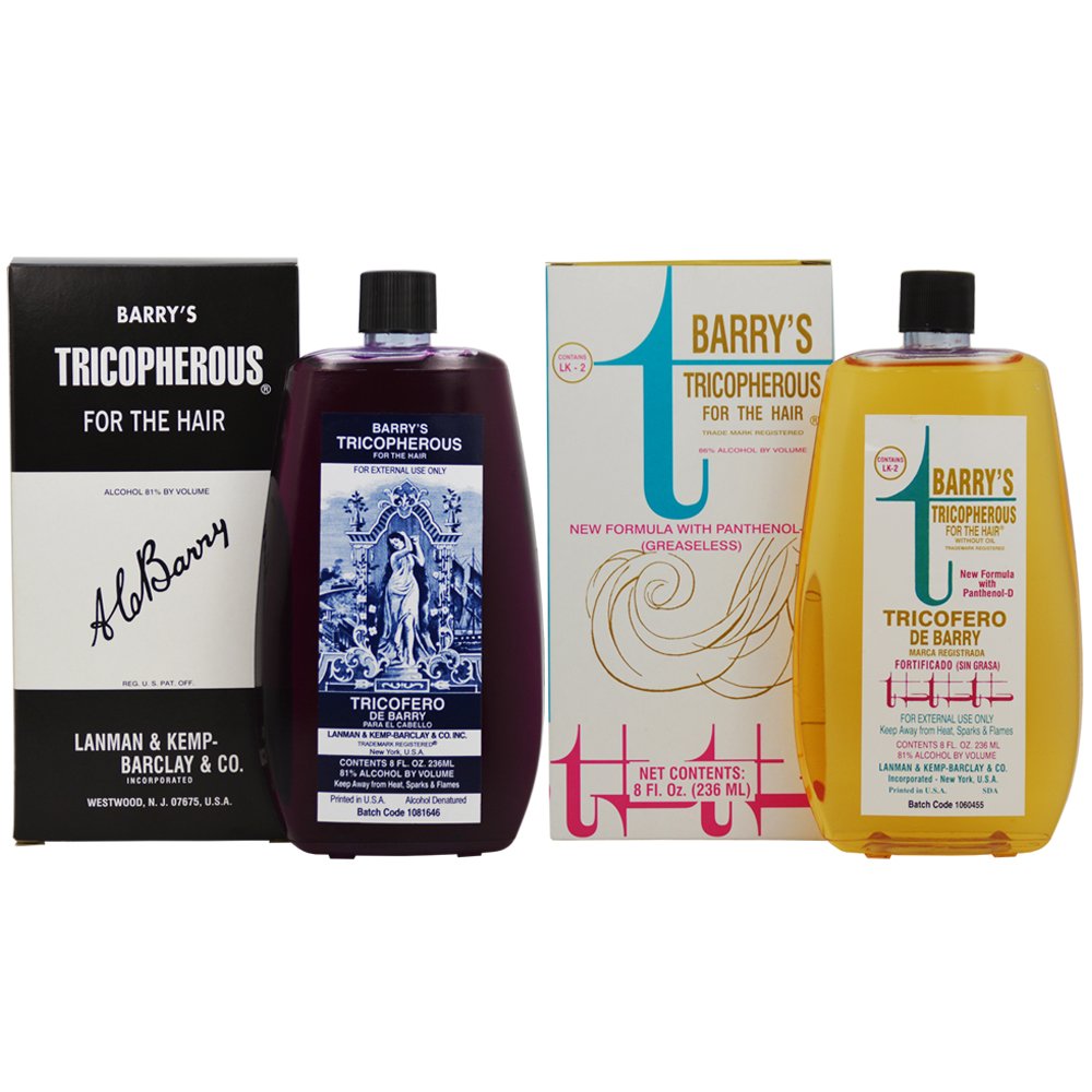 LK Barry's Tricopherous for the Hair Greaseless + liquid regular 8oz "Set"