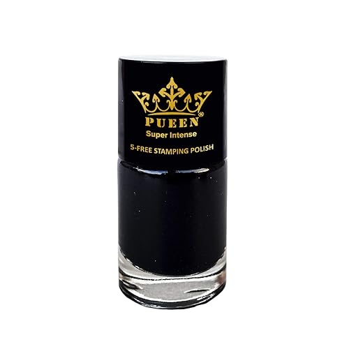 PUEEN Super Intense Nail Polish for Nail Stamping Big 5-Free Formula Nail Color Lacquer (805 - Black Jack) - BH000497N