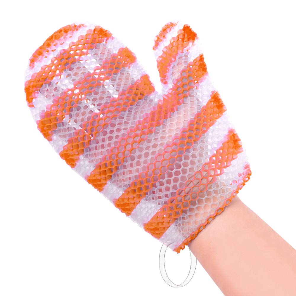 ANMONE Honeycomb Exfoliating Glove [Yellow 1Pack] TPU Honeycomb Bath Mitt,Rapid Foaming Quick Drying Unisex Face and Body Scrubs