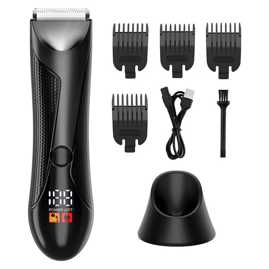 GLESVOWIO Hair Clippers for Men Men's Body Hair Trimmer Waterproof Shaver Professional Beard Razor Rechargeable Hair Removal Bikini Trimmer with Base Beauty and Personal Care GLESVOWIO
