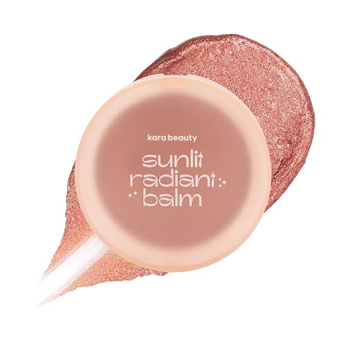 Kara Beauty Sunlit Radiance Glow Balm Highlighter and Bronzer Cream for Dewy Glow, Natural Mica Shimmer Face Blush Balm, Lightweight Formula