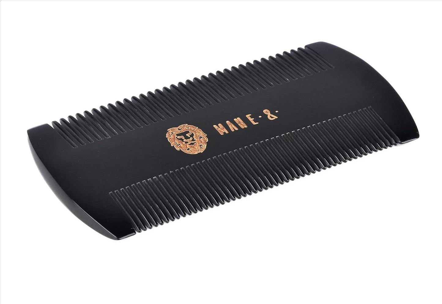 Premium 100% Oxhorn Dual-Action Beard Comb with Genuine Leather Case - the Perfect Beard Grooming Gift for Men by Man & Mane.