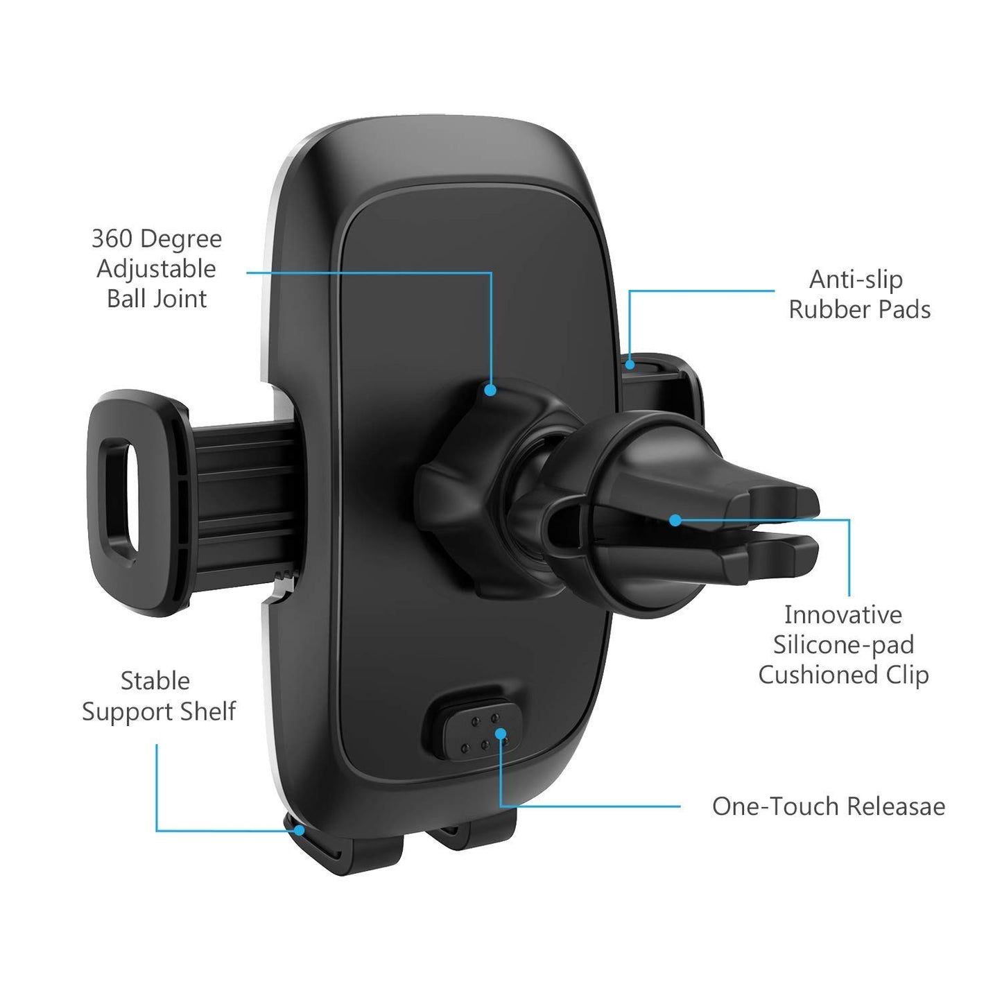 WizGear Phone Holders for Your Car, Car Air Vent Phone Mount, Car Phone Holder with Twist Lock Hook Clip for A Strong Hold to Vent, Compatible…