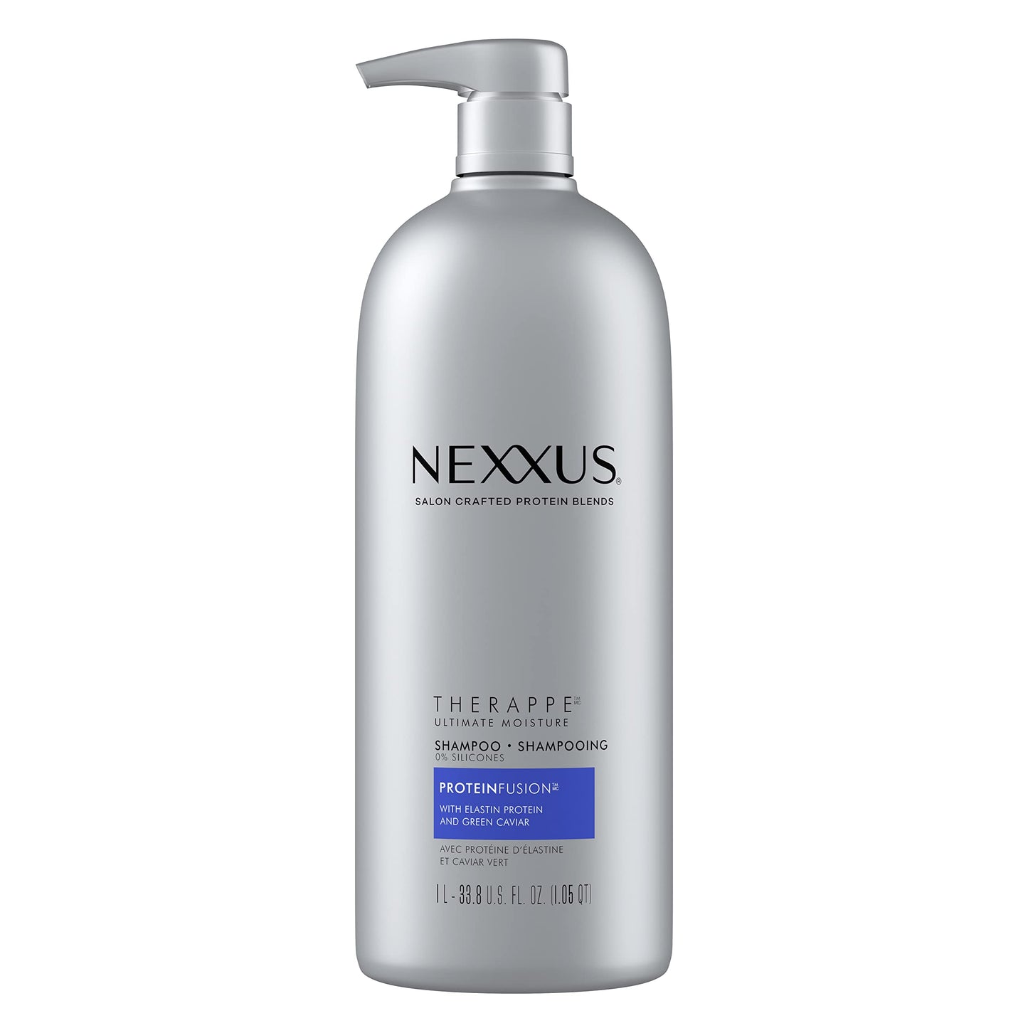 Nexxus Moisturizing Shampoo for Dry Hair Therappe Ultimate Moisture Silicone-Free, Moisturizing ProteinFusion with Elastin Protein and Green Caviar