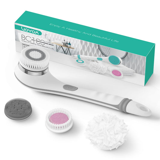 VOYOR Electric Body Brush Back Scrubber for Shower Rechargeable Exfoliating Bath Brush Powered Shower Brush with Non-Slip Long Handle Deep Cleansing Beauty and Personal Care VOYOR