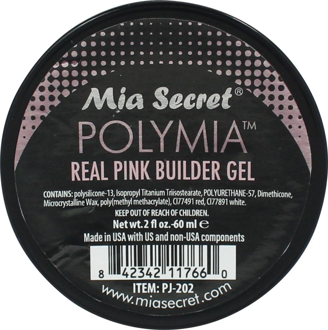 Mia Secret - 2oz POLYMIA polysilicone Gel Nail Builder - UV Led - Builder gel (Real Pink) Beauty & Personal Care Mia Secret
