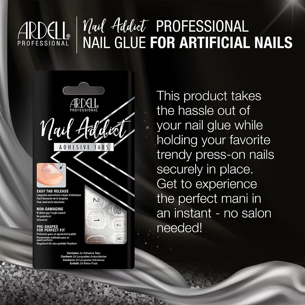 Ardell Professional Nail Addict, Adhesive Tabs, Easy Tab Release, Non-Damaging, Pre-Shaped for Perfect Fit, Strong Nail Glue, Alternative for Press-On Beauty & Personal Care Ardell