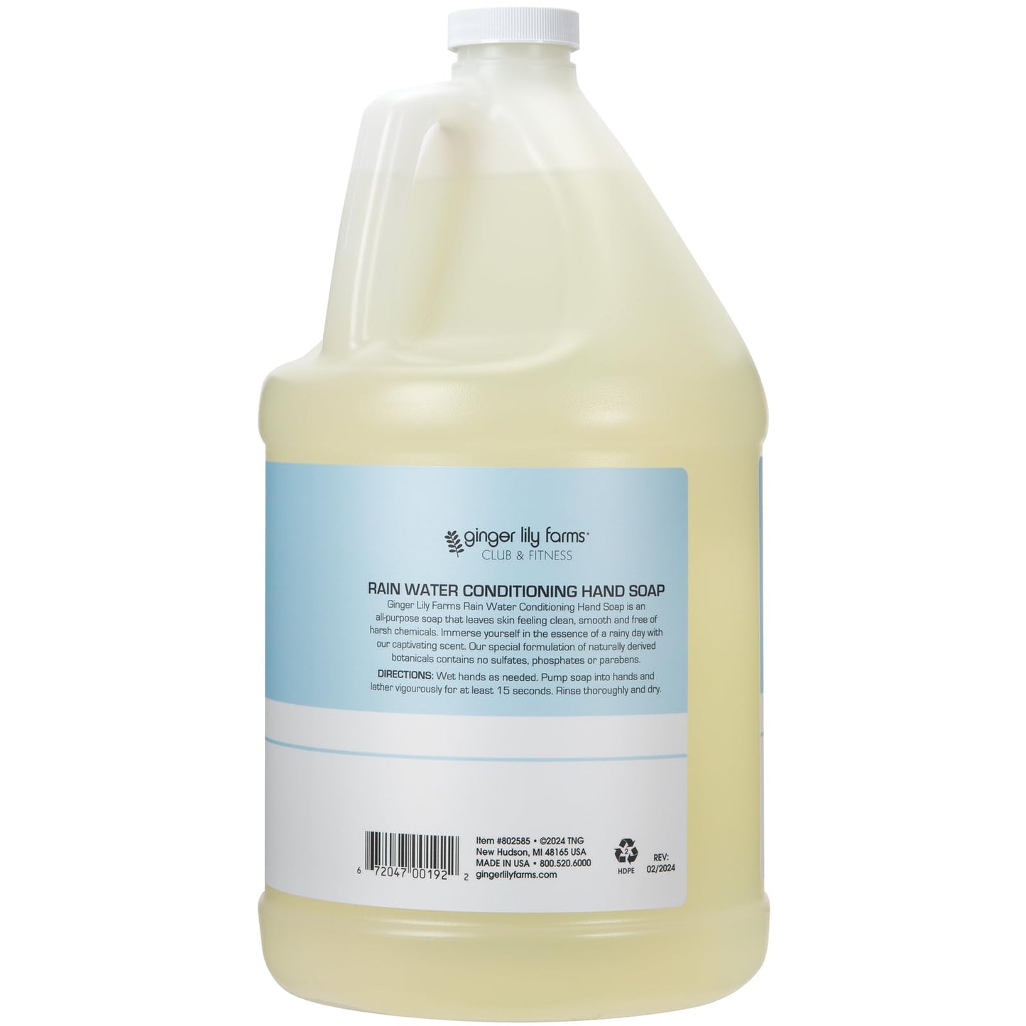 Ginger Lily Farms Club & Fitness Conditioning Liquid Hand Soap Refill, 100% Vegan & Cruelty-Free, Rain Water Scent, 1 Gallon (Pack of 4) Beauty & Personal Care Ginger Lily Farms