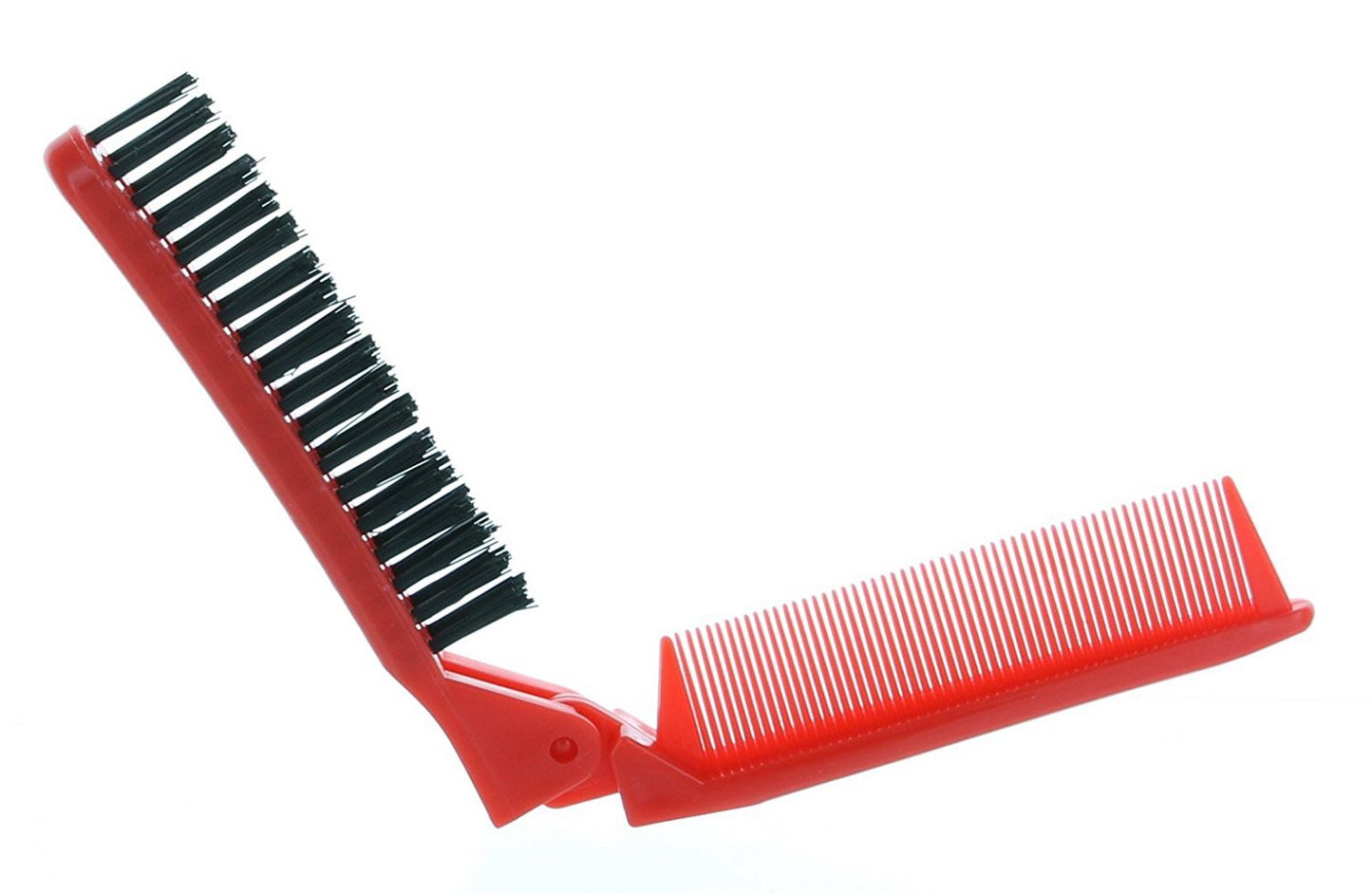Folding Compact Travel Pocket HAIR BRUSH/COMB, 1 Red 1 White by Le Salon