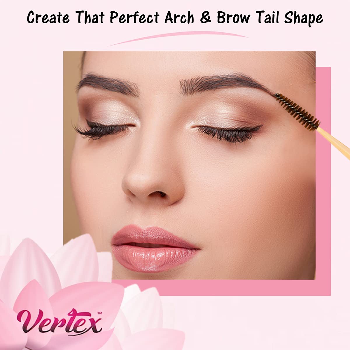 Vertex Eyebrow Brush Spoolie Comb - For Eyebrows Blending Brow Pomade | Small Angled Eyelash Brush For Longer Lashes