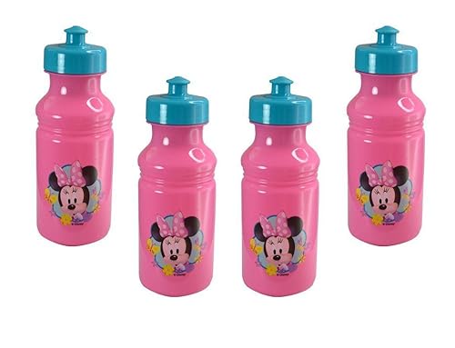 Zak Designs 4-Pack Disney Minnie Mouse Pink Kids 17oz Pull-Top Water Bottles