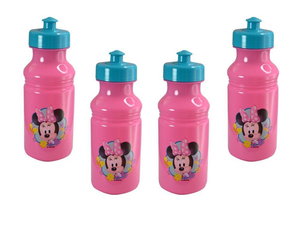 Zak Designs 4-Pack Disney Minnie Mouse Pink Kids 17oz Pull-Top Water Bottles