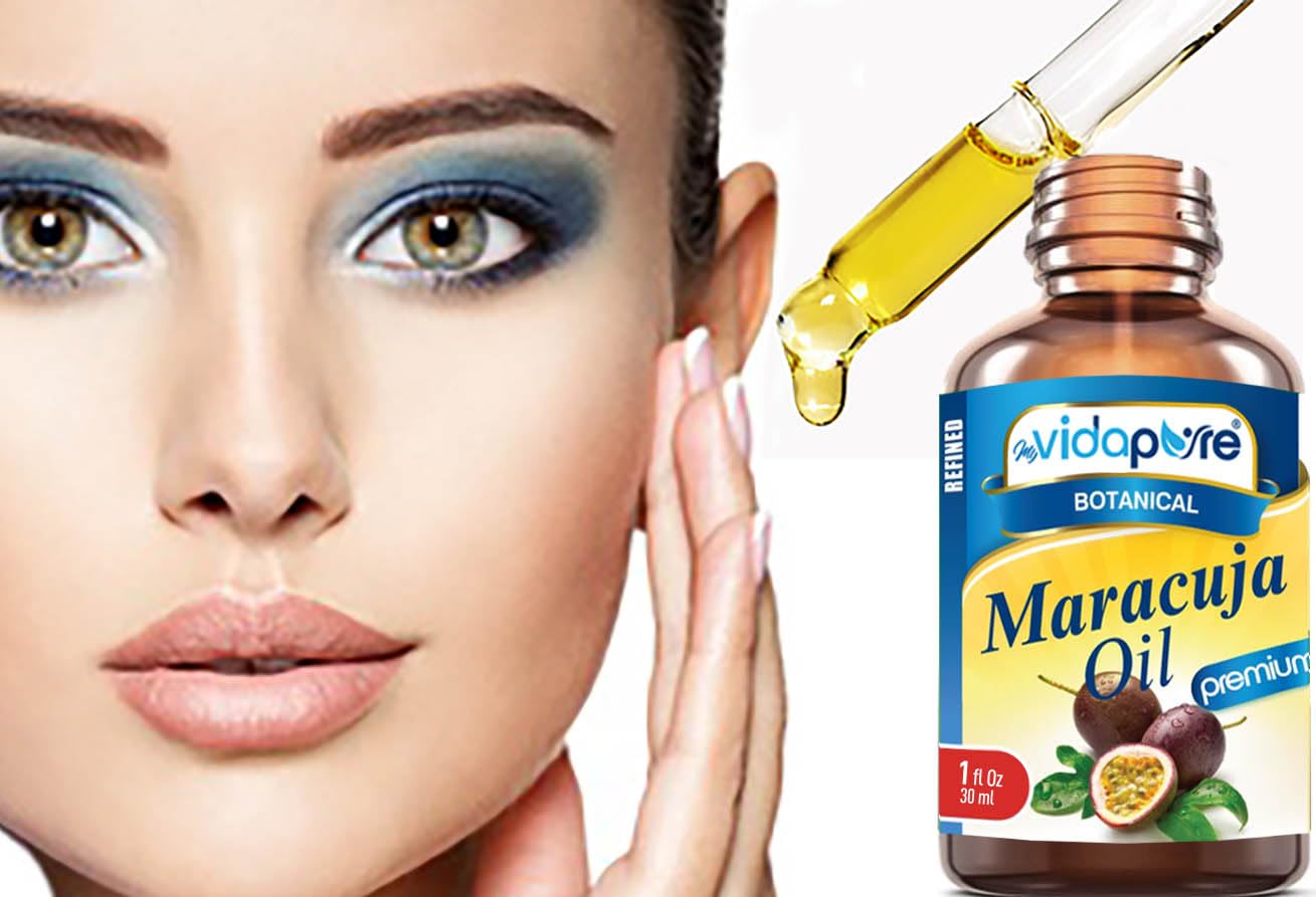 MYVIDAPURE MARACUJA OIL Passion Fruit WILD GROWTH. 100% PURE for Skin, Face, Hair, Lip and Nail Care. (1 Fl Oz)
