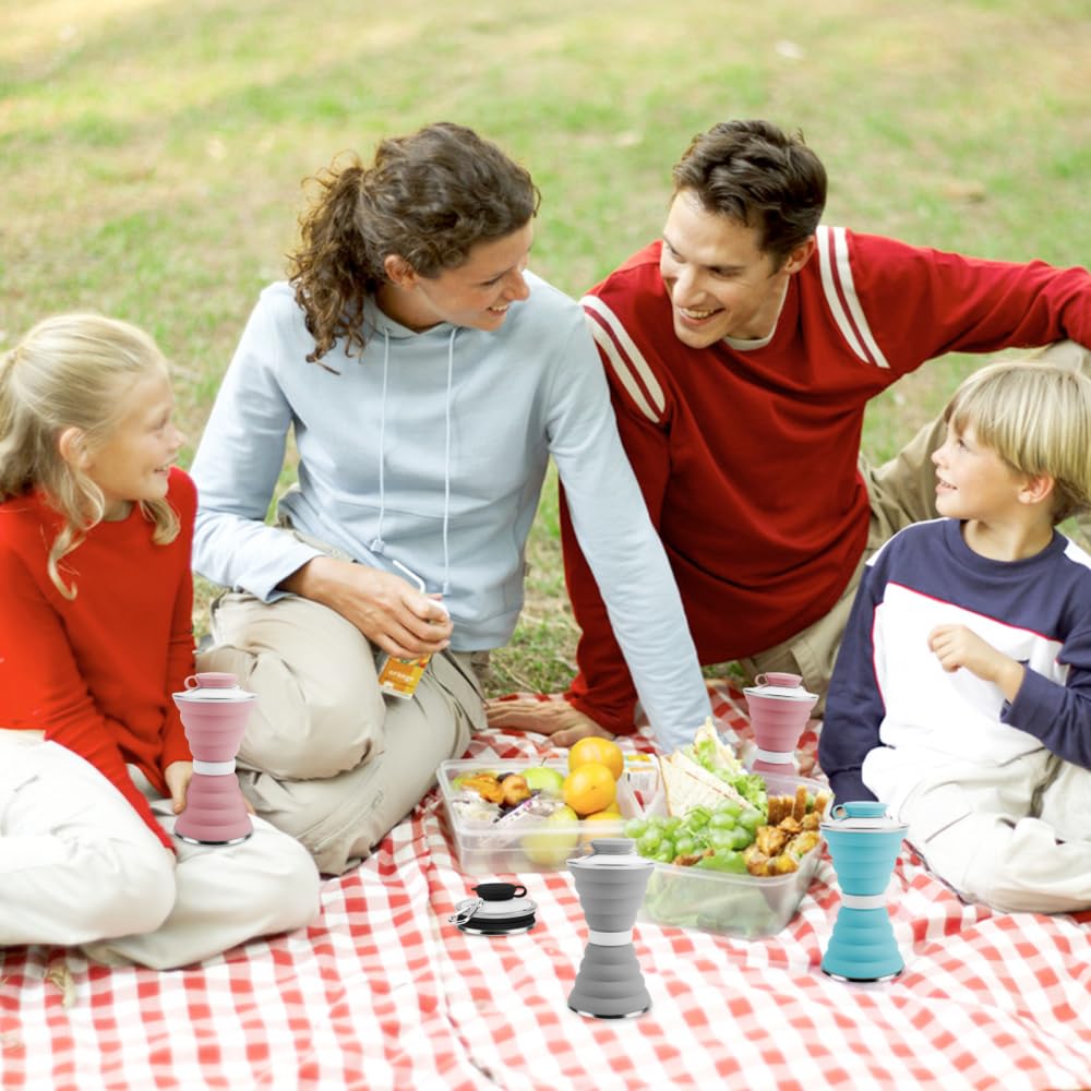 Collapsible Water Bottles, Reuseable Silicone Leak-proof Water Bottle Portable Outdoor Water Bottle for Cycling Camping Hiking Traveling