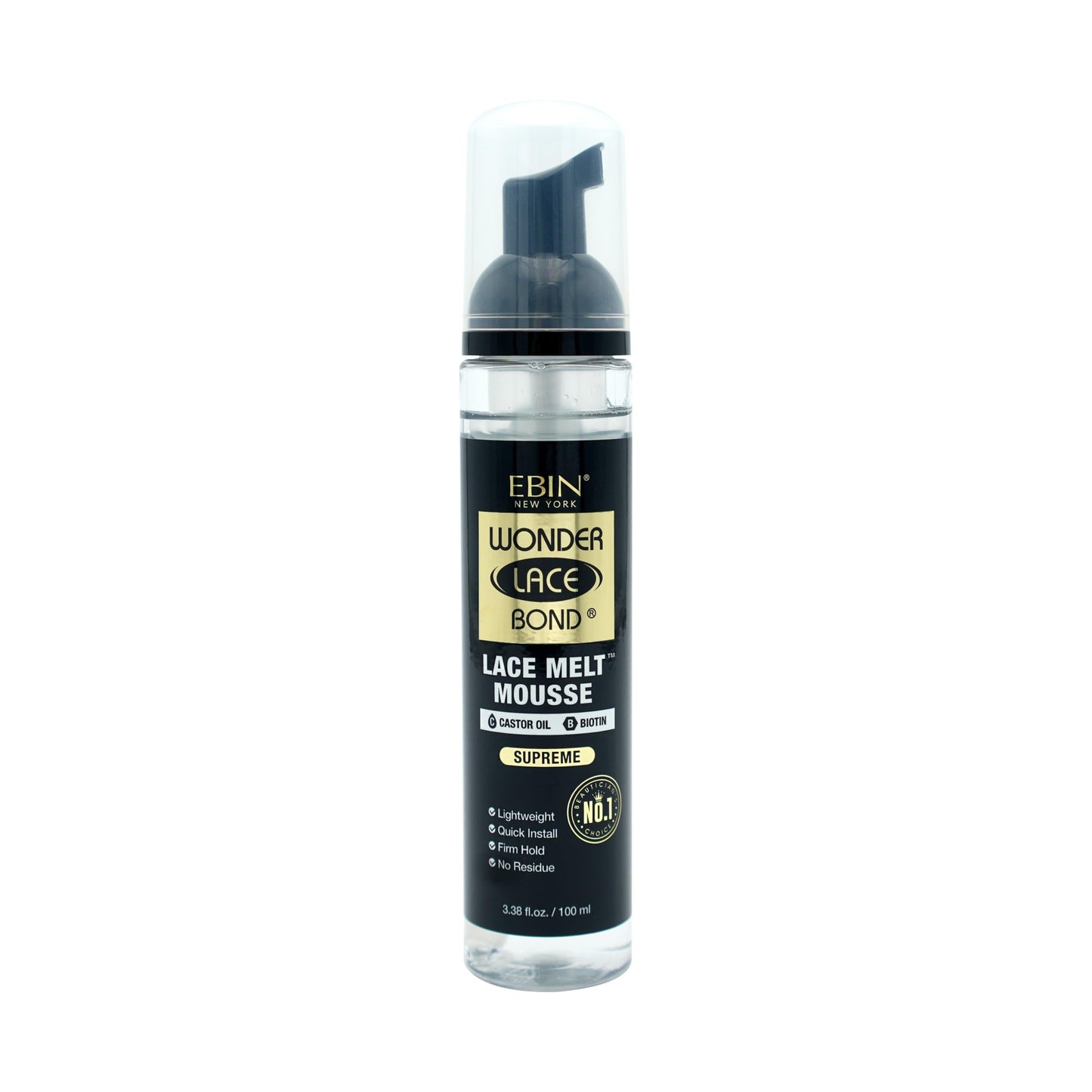 WONDER LACE BOND Melt Mousse - Supreme 3.38 fl.oz./100ml | Biotin + Castor Oil | No Residue, Long Lasting Formula with Protecting Edges, Gives