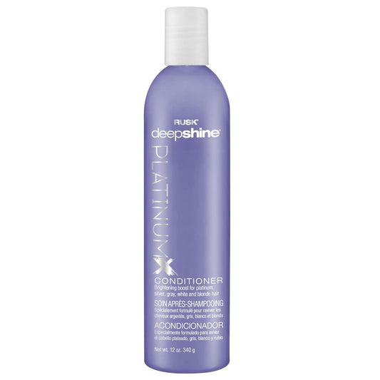 RUSK Deepshine Platinum Conditioner, Gentle Conditioner Eliminates Brassiness, Brightening Boost for Platinum, Silver, Gray, White, and Blonde Hair
