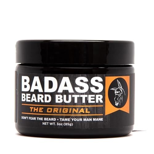 Badass Beard Care Beard Butter For Men - THE ORIGINAL, 3 oz - Made of Natural Ingrediens for Healthy, Soften and Itchness Free Beard and Mustache
