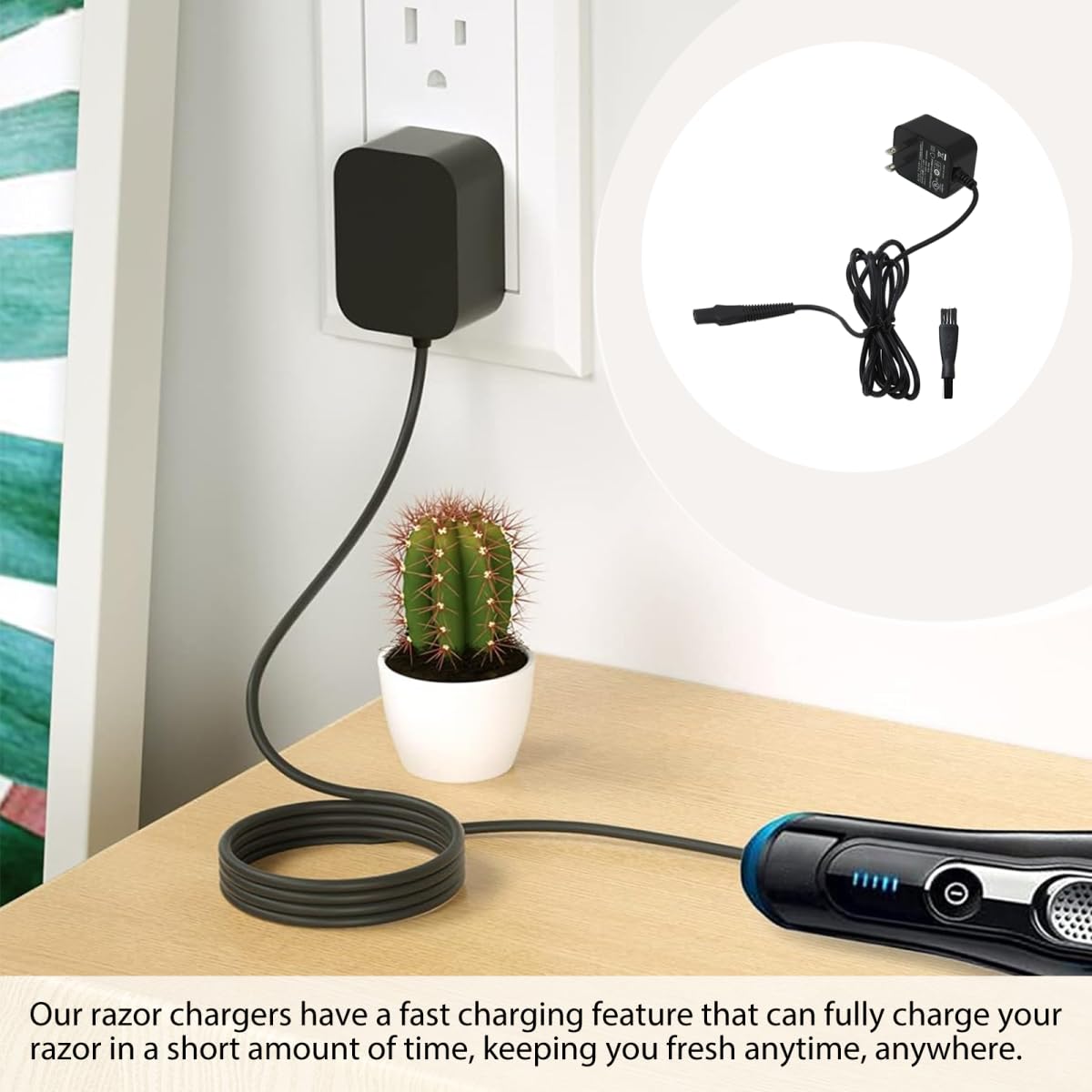 12V Shaver Charger Power Cord Replacement for Br aun Series 8:8390cc 8391cc 8410s 8413s 8417s 8450cc 8453cc 8457cc 8460cc 8463cc 8467cc Beauty and Personal Care USonline911