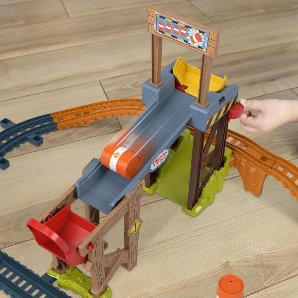 Thomas & Friends Motorized Toy Train Set Diesel’s Lift & Load Construction with Track & Cargo for Preschool Kids Ages 3+ Years