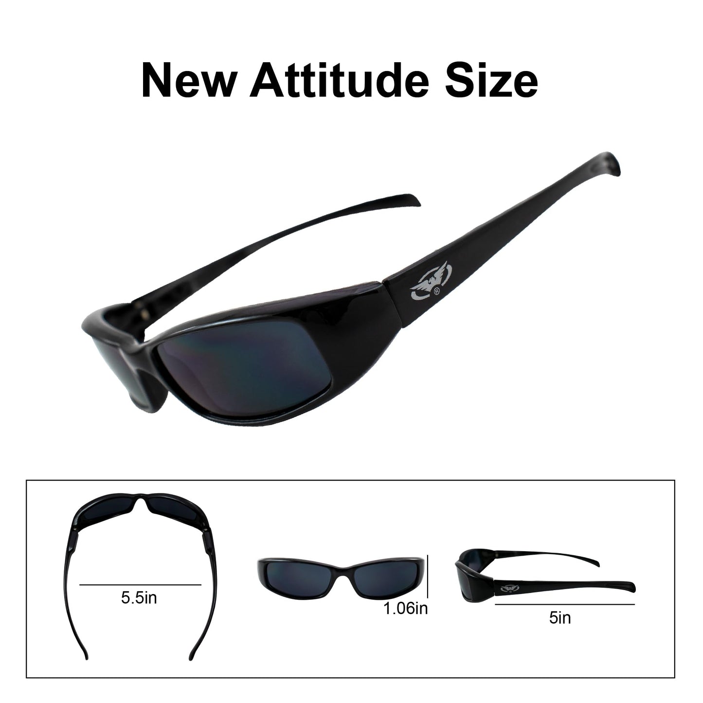 Global Vision New Attitude - Stylish Sunglasses - Purple Lenses Black Frame