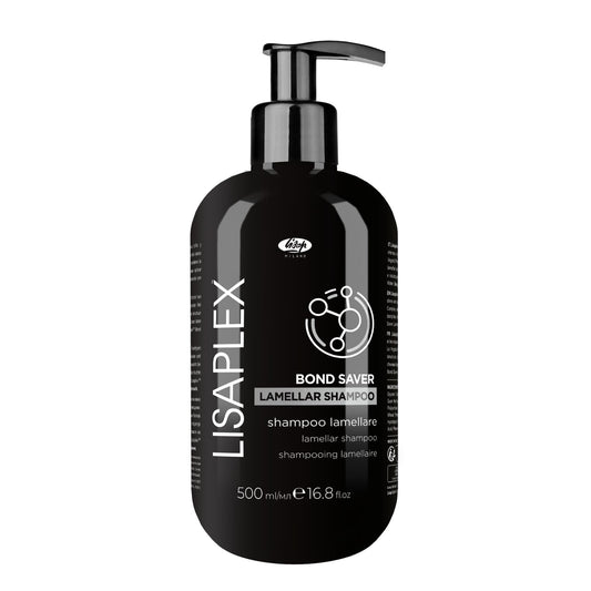 Lisap Lisaplex Bond Saver Lamellar Shampoo for All Hair Types - Damaged Hair Repair, Care & Strengthen, Sulfate Free, 16.9 fl oz