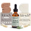 Kitsch Rice Water Shampoo and Conditioner Set + Pre-Wash Scalp Serum with Rosemary and Biotin - Shampoo and Conditioner Bar for Hair Growth & Scalp