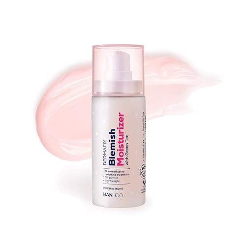 Hanhoo Dermafix Blemish Moisturizer, 2.02 Fl. Oz., with Calamine, Green Tea, and Aloe, Lightweight Daily Facial Moisturizer, for Oily, Acne-Prone