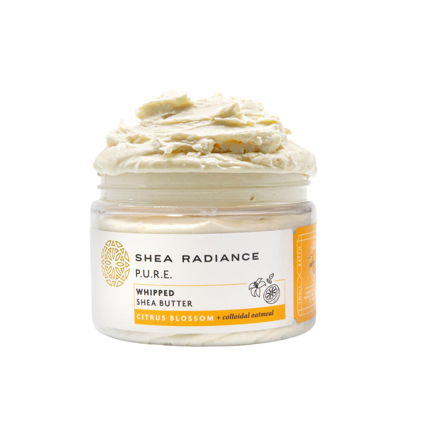 Shea Radiance P.U.R.E. Whipped Shea Butter with Colloidal Oatmeal - Whipped Body Butter Blended with Skin Soothing Oatmeal & Moisturizing Rice Bran