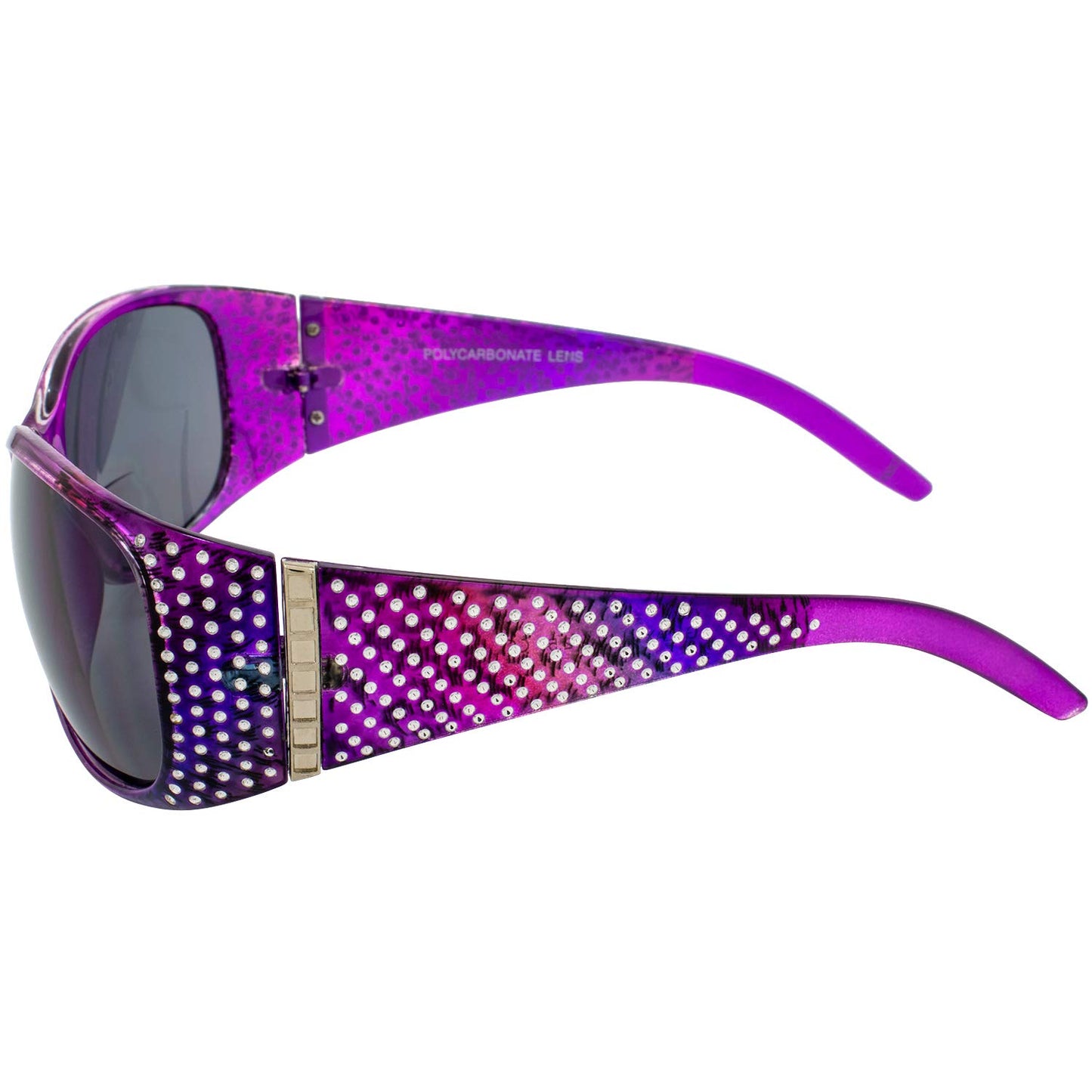 Global Vision Set of 2 Galaxy Womens Bifocal Fashion Motorcycle Sunglasses Chrome Rhinestones Lavender & Pink Frames 2.0 Mag Smoke Lenses