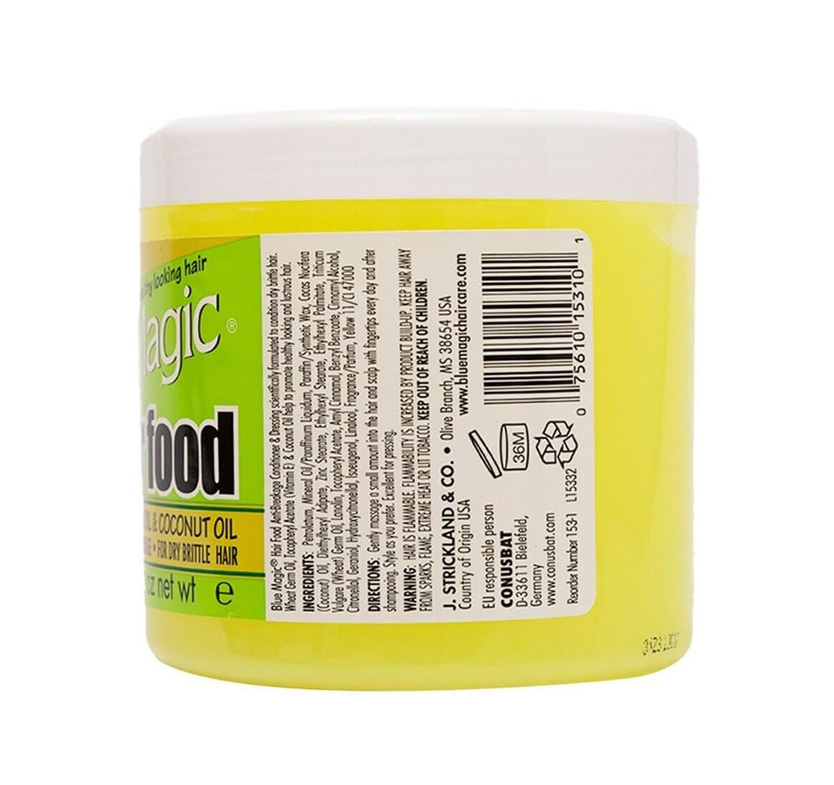 Blue Magic Hair Food BLMHFOO, Coconut, 12 Ounce