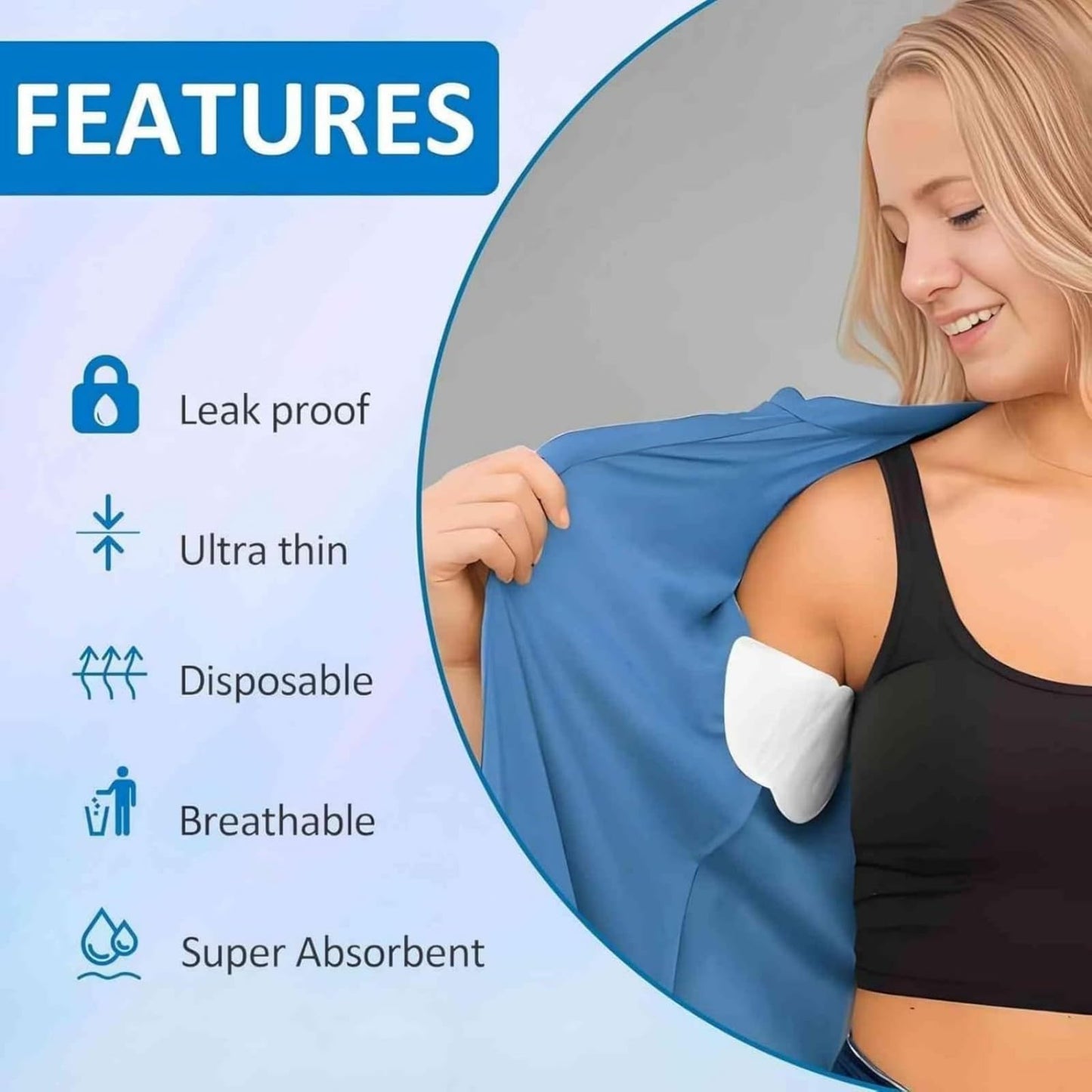 Armpit Sweat Pads, FJDNKDN Underarm Sweat Pads for Women and Men [100 Packs], Disposable Underarm Pads for Sweating Women, With our Disposable Beauty and Personal Care FJDNKDN