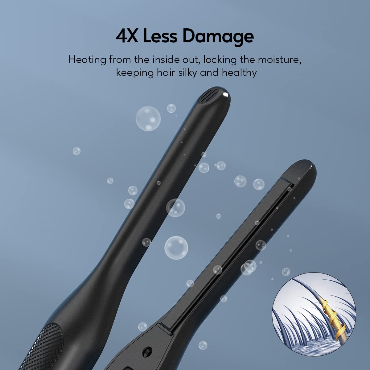 Terviiix Pencil Flat Iron for Edges & Short Hair, 3/10 Inch Small Hair Straightener for Men, Ceramic Mini Flat Iron for Pixie & Beard, 15s Fast Heat