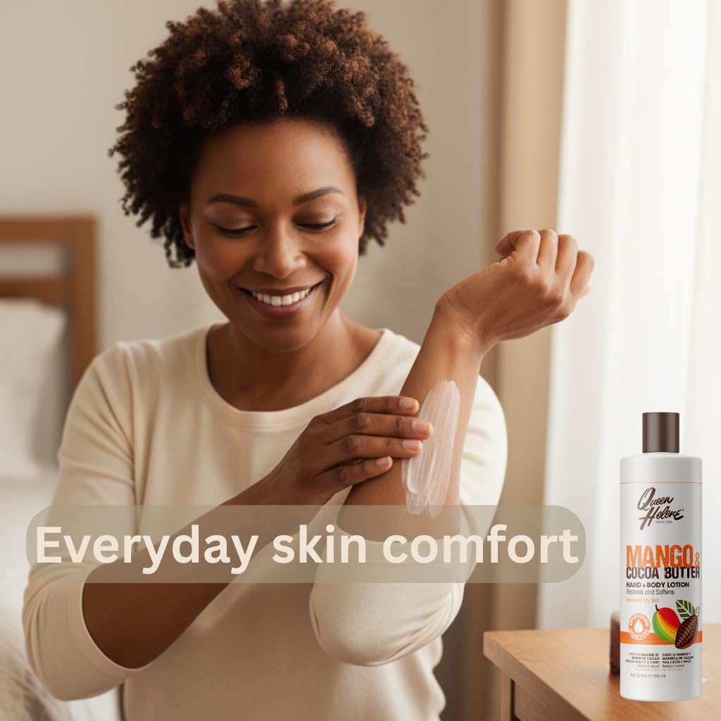 Queen Helene Mango & Cocoa Butter Hand & Body Lotion - Deep Moisturizing Formula that Softens, Smooths & Restores Radiance | 32 oz