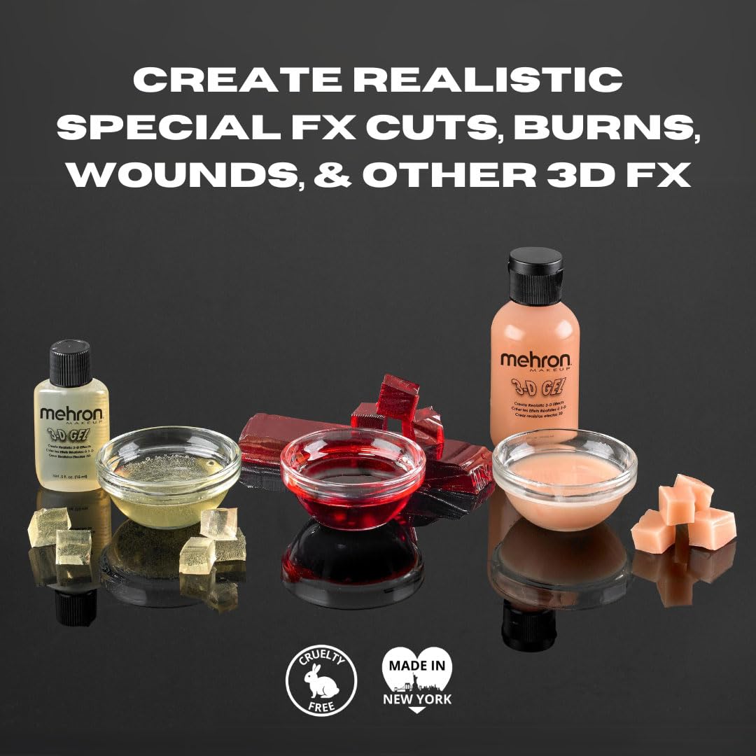 Mehron Makeup 3-D Gel | Gelatin Special Effects Makeup | Halloween FX & Scarring Gel | Fake Skin for Stage, Screen, Theater, Cosplay, and Halloween