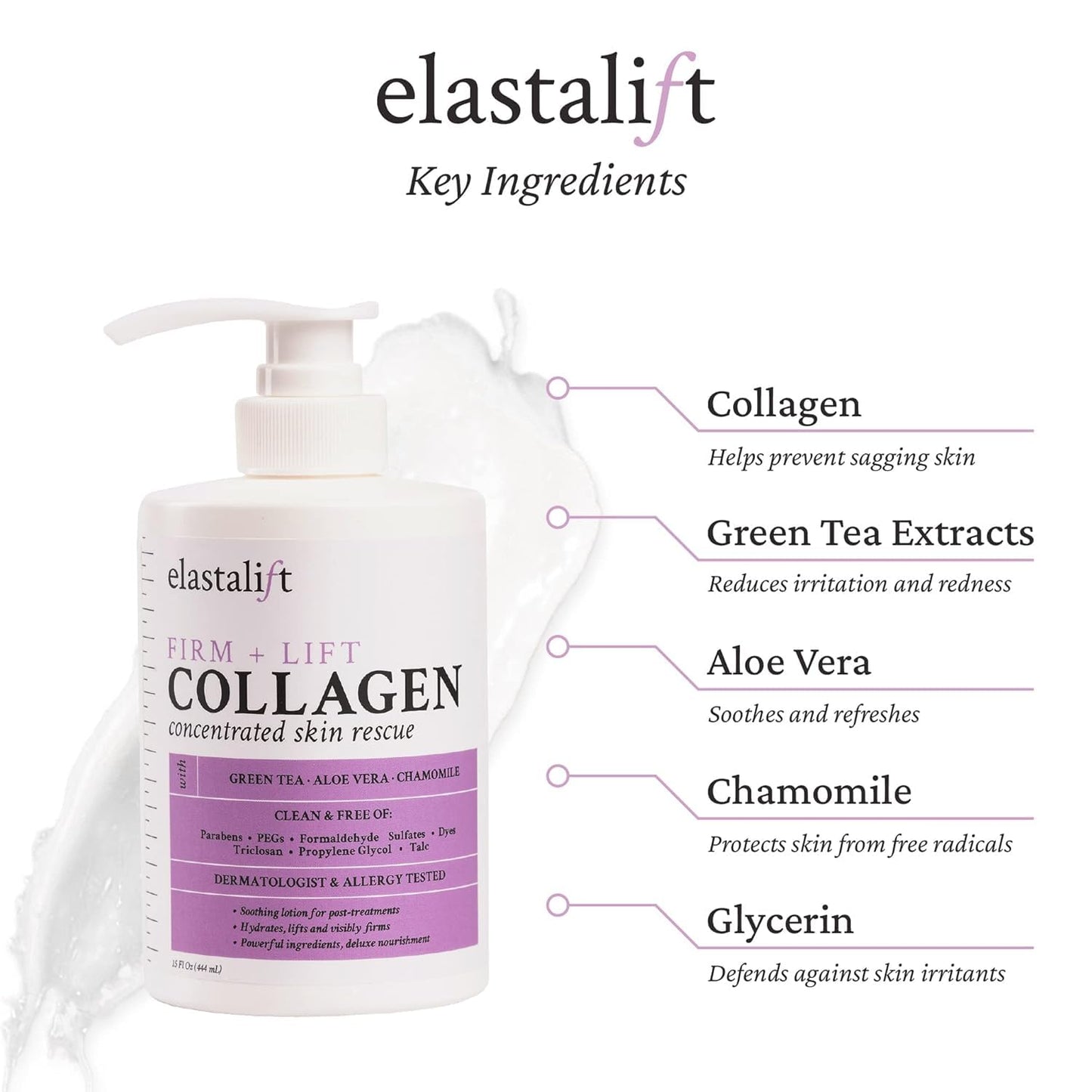 Elastalift Collagen Cream + Manuka Honey Cream Body Lotion & Face Moisturizer Skin Care Bundle For Women & Men | Skin Tightening Collagen Firming