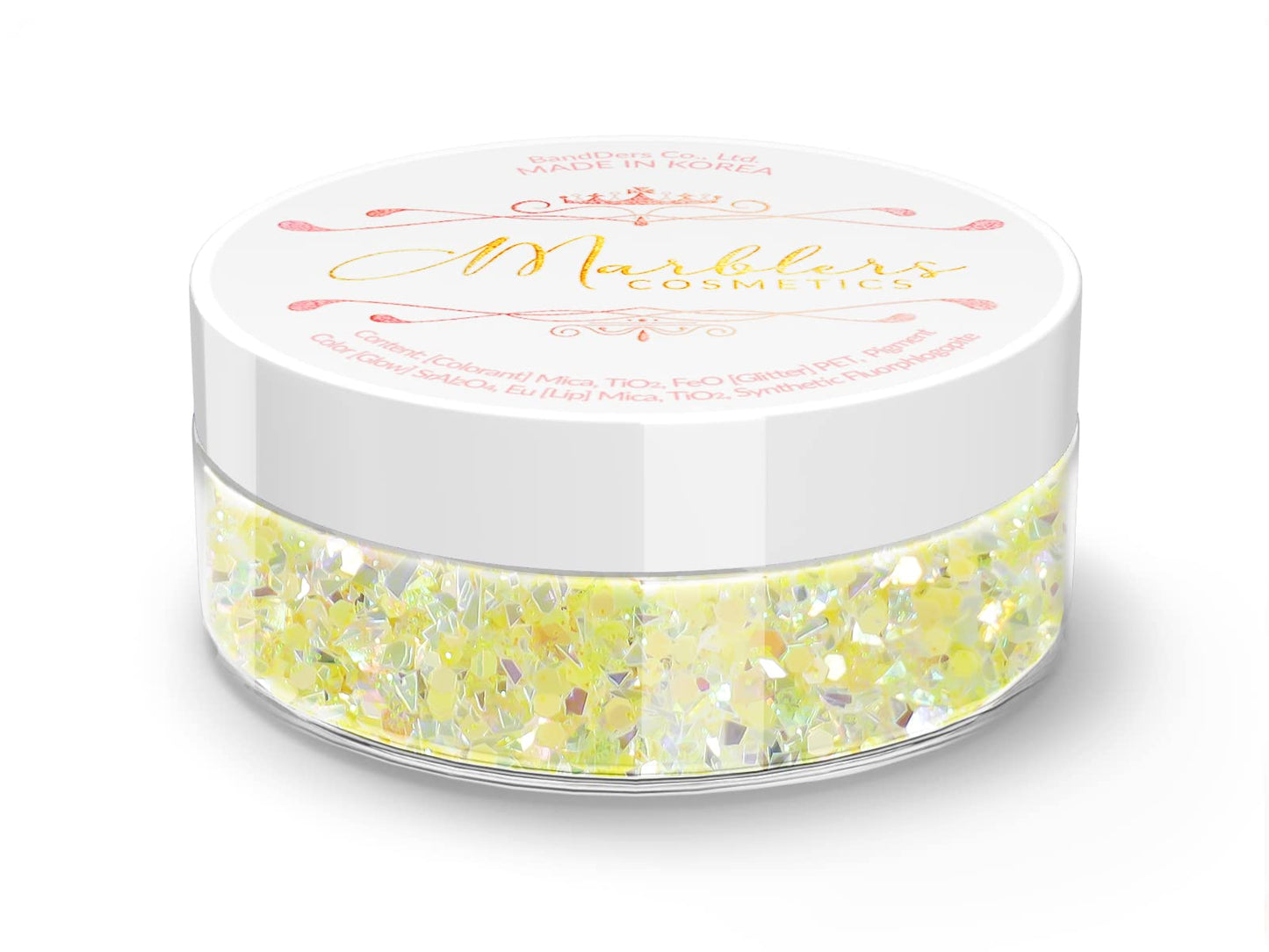 MARBLERS Mixed Shaped Face & Body Glitter [Yellow] 0.18oz (5g) | Chunky | Chopped | Flake |Non-Toxic | Vegan | Cruelty-Free | Festival, Rave & Party