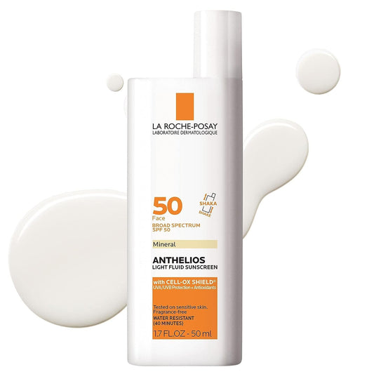 La Roche-Posay Anthelios Mineral Face Sunscreen SPF 50 – Ultra-Light Zinc Oxide Sunblock, Oil-Free Daily UV Protection for Sensitive Skin