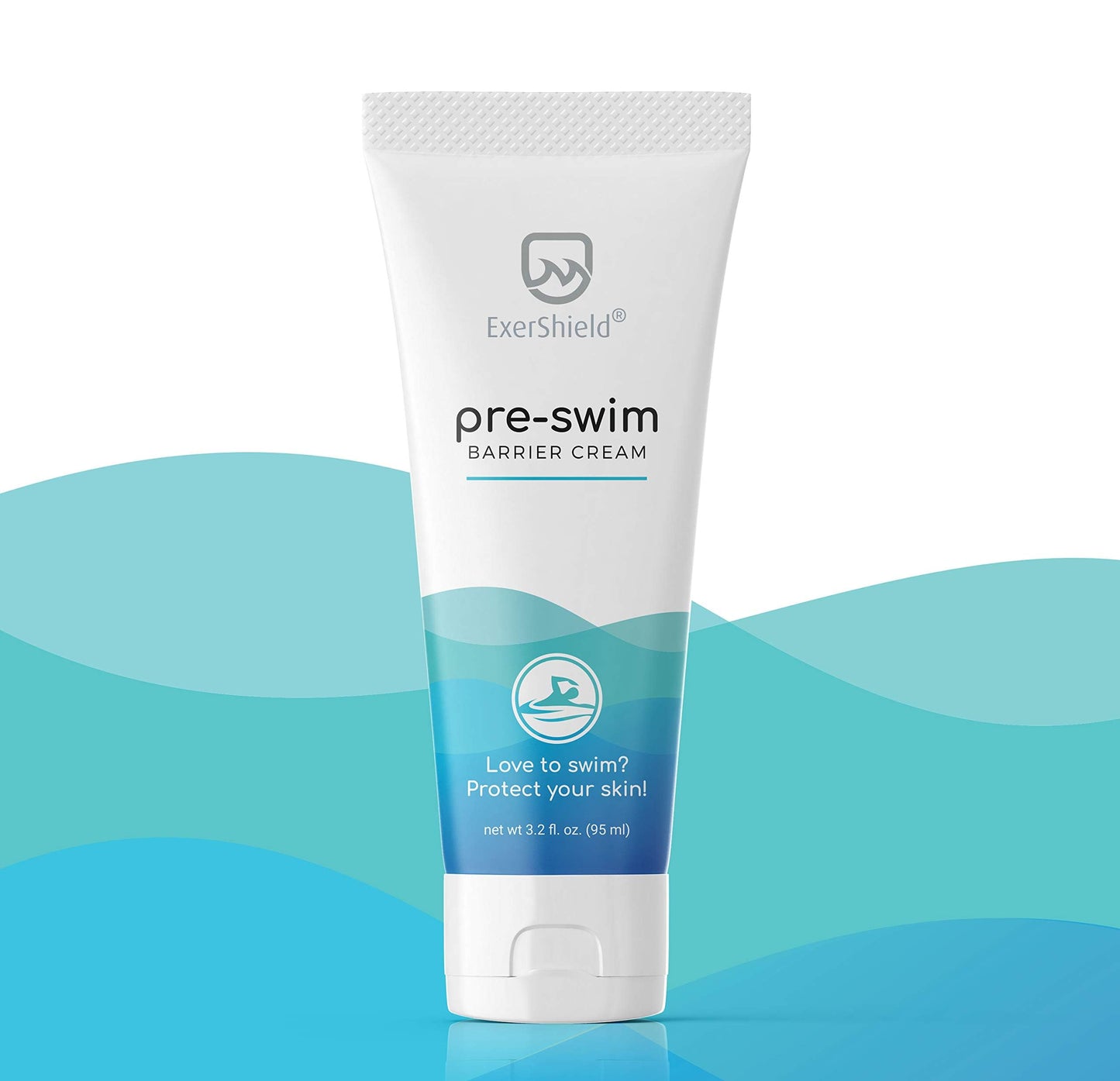Exershield Pre-Swim Lotion -Barrier Cream for Swimmers - Protects Skin from the drying and itchy effects of pool and spa water