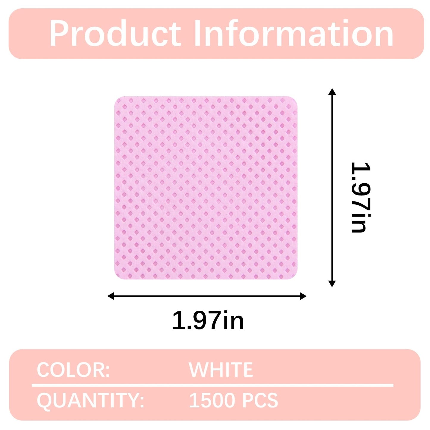 1500Pcs Lint Free Nail Wipes, Pink No Lint Nail Wipes for Gel Nails Lint Free Polish Remover Wipe Eyelash Extensions Glue Nails Cleaning Pads Supplies Beauty and Personal Care lipetol